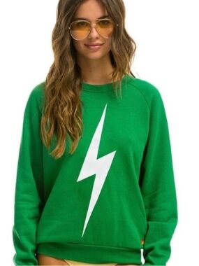 Aviator Nation Green Bolt Sweatshirt - M